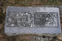 Ida M Walker and son Gordon Walker stone