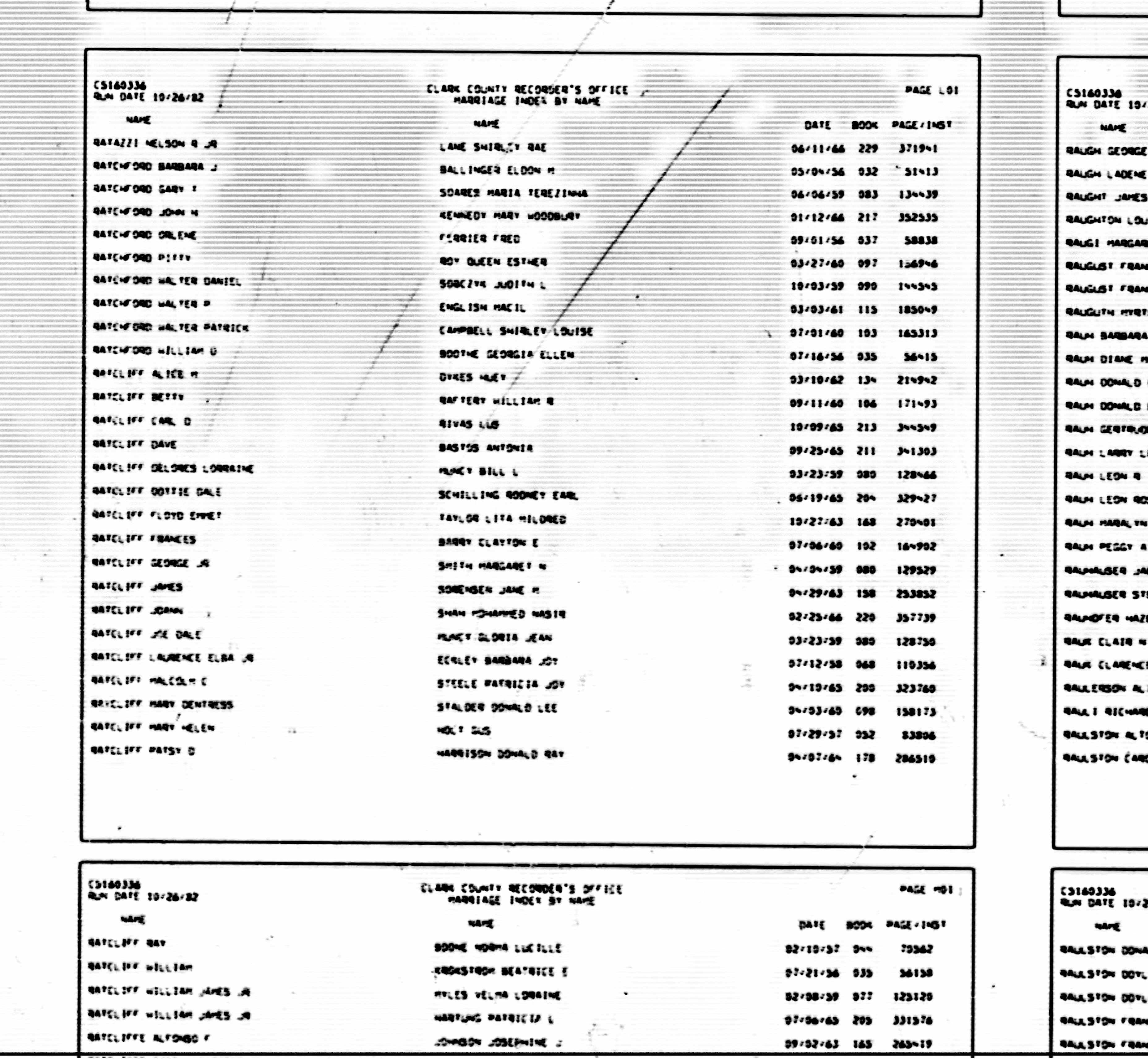 Nevada Marriage Index, 1956-2005